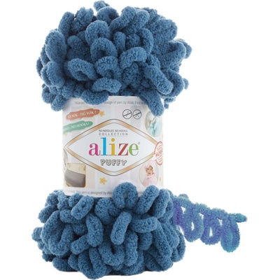 Alize příze Puffy 637 modrá jeans