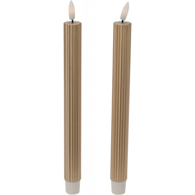 Home Styling Collection Voskové stolní svíčky s LED, 25 cm barva zlatá