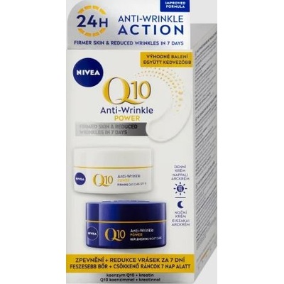 Nivea Q10 Power denný pleťový krém SPF15 50 ml + noční pleťový krém 50 ml darčeková sada