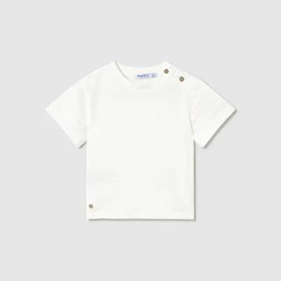 MAYORAL Тениска къс ръкав трикотаж структура в цвят Сметана за бебе момче Mayoral