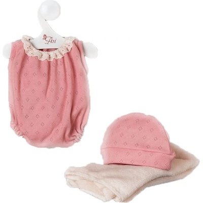 Asi Dolls Дрехи за кукла Asi Dolls - Мария, коралово боди, шапка и одеялце, 43 cm (3367010)