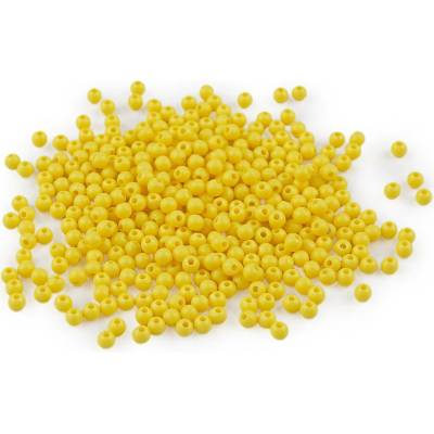 Stoklasa Plastové korálky Color Ø4 mm Balení: 20 g, Varianta: 9 žlutá světlá 9 žlutá světlá