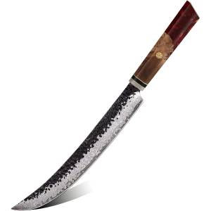 HARAHU Дамаски кухненски нож AI-37350 - Slicer / Червен KP37350