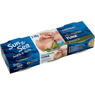 Sun & Sea Žlutoploutvý tuňák v olivovém oleji 3 x 80 g