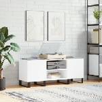 vidaXL Шкаф за грамофонни плочи бял 121x38x48 см инженерно дърво (831684)