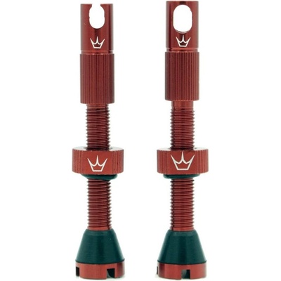 bezdušové ventilky Peaty's X chris king red 42 mm
