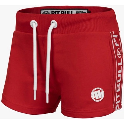 PitBull West Coast dámské šortky French Terry SMALL LOGO červené