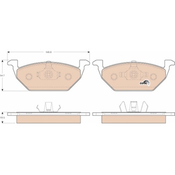 Sada brzdových platničiek, vždy 4 kusy v sade TRW GDB1984
