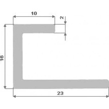 ehlinik Hliníkový U profil nepr.16X23X10X2, 1m