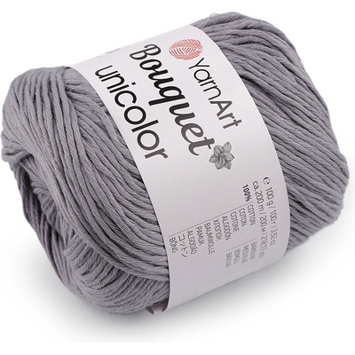 Bavlněná pletací příze Bouquet Unicolor 100 g - 12 (3203) šedá světlá