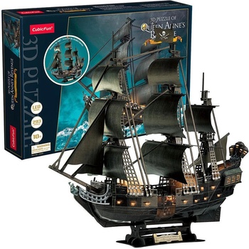CubicFun Пъзел 3D Queen Anne's Revenge 293ч. с LED светлини (1007279F)