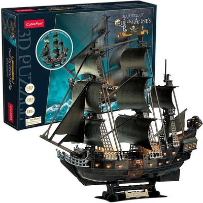 CubicFun Пъзел 3D Queen Anne's Revenge 293ч. с LED светлини (1007279F)