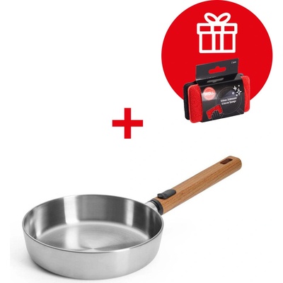 Woll Nerezová pánev Logic Steel s dřevěnou odnímatelnou rukojetí, Ø 20 cm 1520WLCS