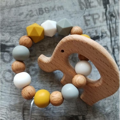 Argia beads přírodní kousátko slon S0696