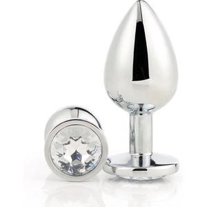 SuperLove Anal Jewel Silver-Clear Medium