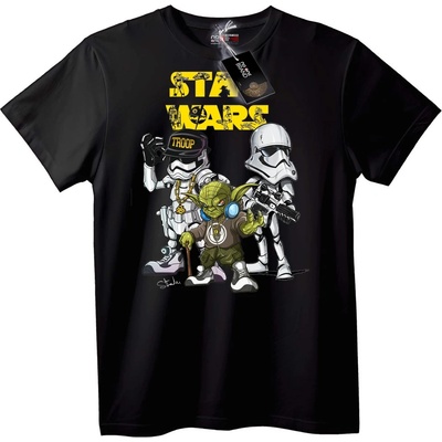 NOONEBRAND Тениска Star Wars Йода и Щурмовак - XL, Black
