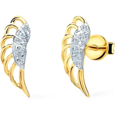 SAVICKI Обеци с крила savicki: злато. диаманти
