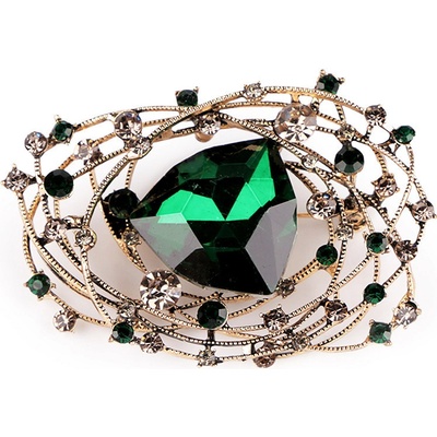 Prima-obchod Brož s broušenými kamínky a kamenem, barva 3 zelená tmavá zlatá – Zbozi.Blesk.cz