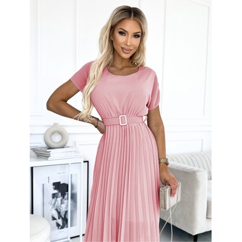 Numoco Плисирана миди рокля с широк колан - мръсно розово Numoco MIA numoco | Rozov | ЖЕНИ | ONE SIZE