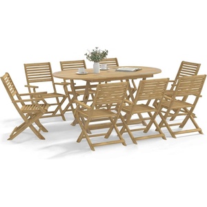 vidaXL Сгъваеми столове 6 бр. 54, 5x61, 5x86, 5 см Масивна акация (3214226)