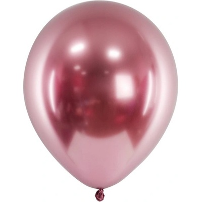 PartyDeco Balonek latex růžově zlatý chromový 30 cm