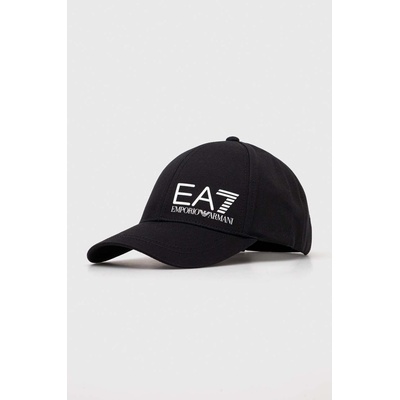 EA7 Emporio Armani Памучна шапка с козирка EA7 Emporio Armani в черно с принт (247088.CC010)