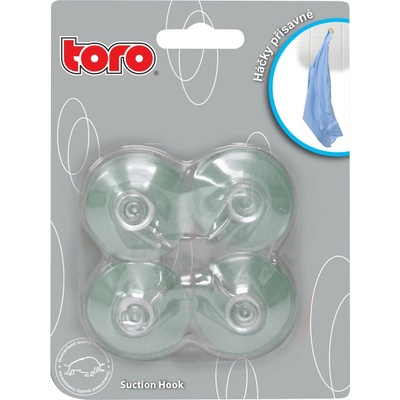 TORO 260041 Háčiky prísavné, číre, s kovovým ukončením, 4 ks
