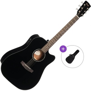 Cort EARTH 60CE Basic SET Black Gloss Електро-акустична китара Дреднаут