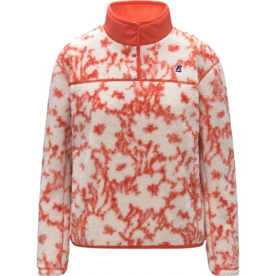 K-Way Дамско поларено яке K-Way Women's Benedicte Orsetto Print Fleece jacket - Ecru / Orange Fiesta (105-6883-0215)