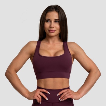 GymBeam Спортен сутиен Mesh Panel Eggplant XS