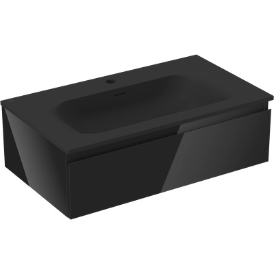 Orio шкаф за баня 80 см с мивка Vela, 1 чекмедже, черен гланц/черен мат - 91A10-08023-1-BF70-W23M71 (91A10-08023-1-BF70-W23M71)