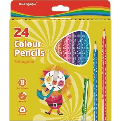 Keyroad trojhranné farbičky 24 farieb KR971277