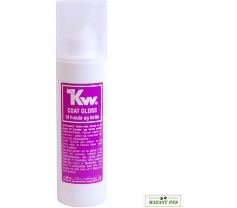 KW COAT GLOSS Antistatický sprej bez oleje 175 ml pro úpravu srsti před výstavou