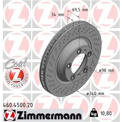 Brzdový kotúč ZIMMERMANN 460.4500.20 (460450020)