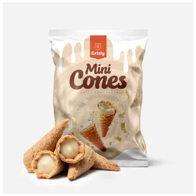 Grizly Mini kornútky s bielou čokoládou 150 g