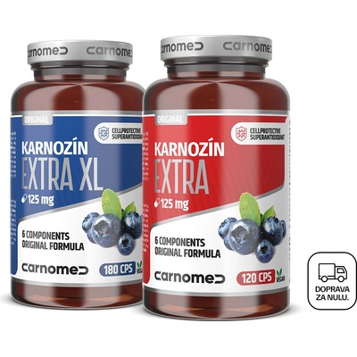 CarnoMed Karnozín EXTRA XL 180 kapsúl + Karnozín EXTRA 120 kapsúl