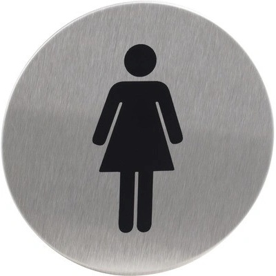 Piktogram Dámy, nerez, kulatý Ø 75 mm x 1,2 mm