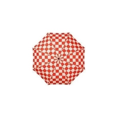 Doppler Mini Fiber Chess Paislei dámský skládací deštník bílo červený
