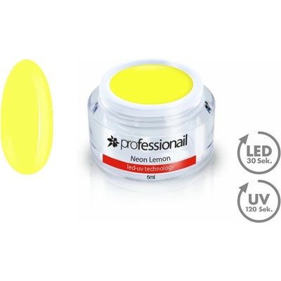 Professionail Farebný LED UV gél Neon Lemon 5 ml