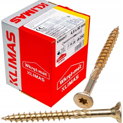 Klimas Wkret-Met TX 4,5x50mm - 250 ks - Skrutky / Vruty do dreva so zapustenou hlavou, WKCS