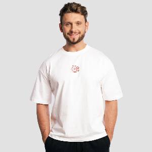 GymBeam Тениска Shaker Boxy White XXL
