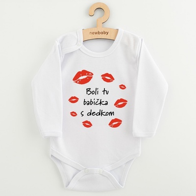 Detské body s potlačou New Baby Boli tu babička s dedkom