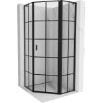 Mexen Mist L петстенно душ кабина с врата, дясна, 80 x 80 см, черна решетка, черен - 8A8L-080-080-70-77-P (8A8L-080-080-70-77-P)