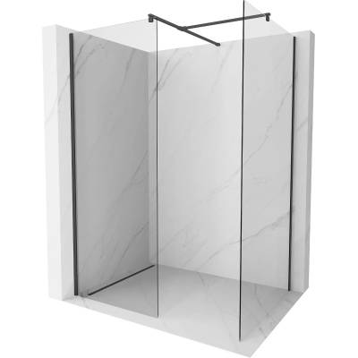 Mexen Kioto душ преграда Walk-in 110 x 75 см, прозрачен, черен - 800-110-202-70-00-075 (800-110-202-70-00-075)