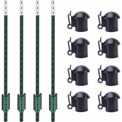 Sada T-sloupky pro elektrický ohradník 167 cm + krytky s izolátorem - 50 ks