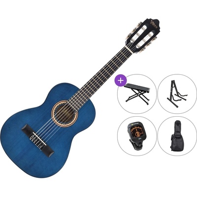 Valencia VC201 Premium SET Transparent Blue Класическа китара с размер 1/4
