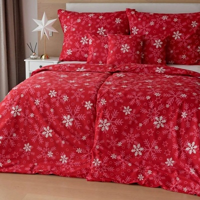 Matějovský obliečky Vločky červené Krep de luxe 70x90