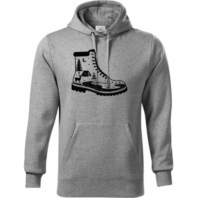 Dobrodružná bota, černý potisk mikina Premium – Zbozi.Blesk.cz