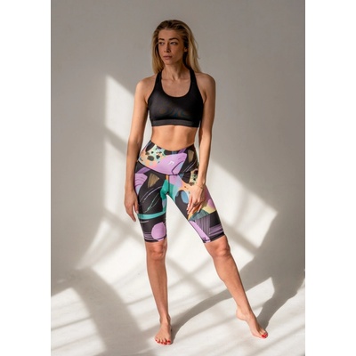 KFIT dámské šortky Fantasy černá/fialová
