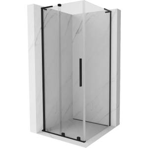 Mexen Velar L плъзгаща се душ кабина 110 x 110 см, прозрачна, черна - 871-110-110-03-70 (871-110-110-03-70)